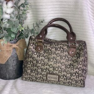 Kenneth Cole Reaction Tan and Brown Logo Satchel